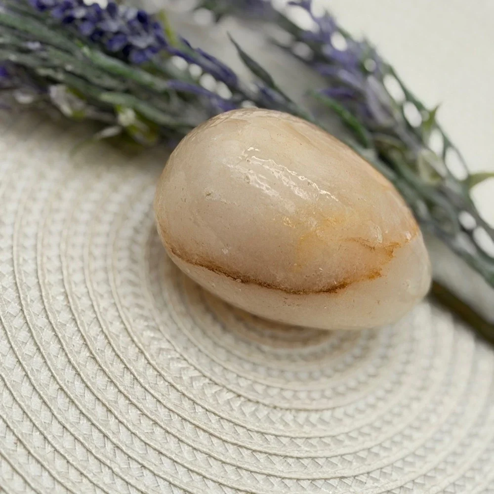 Vintage Natural Polished Stone Eggs Set of 4 Lapis Jade Alabaster Decorative